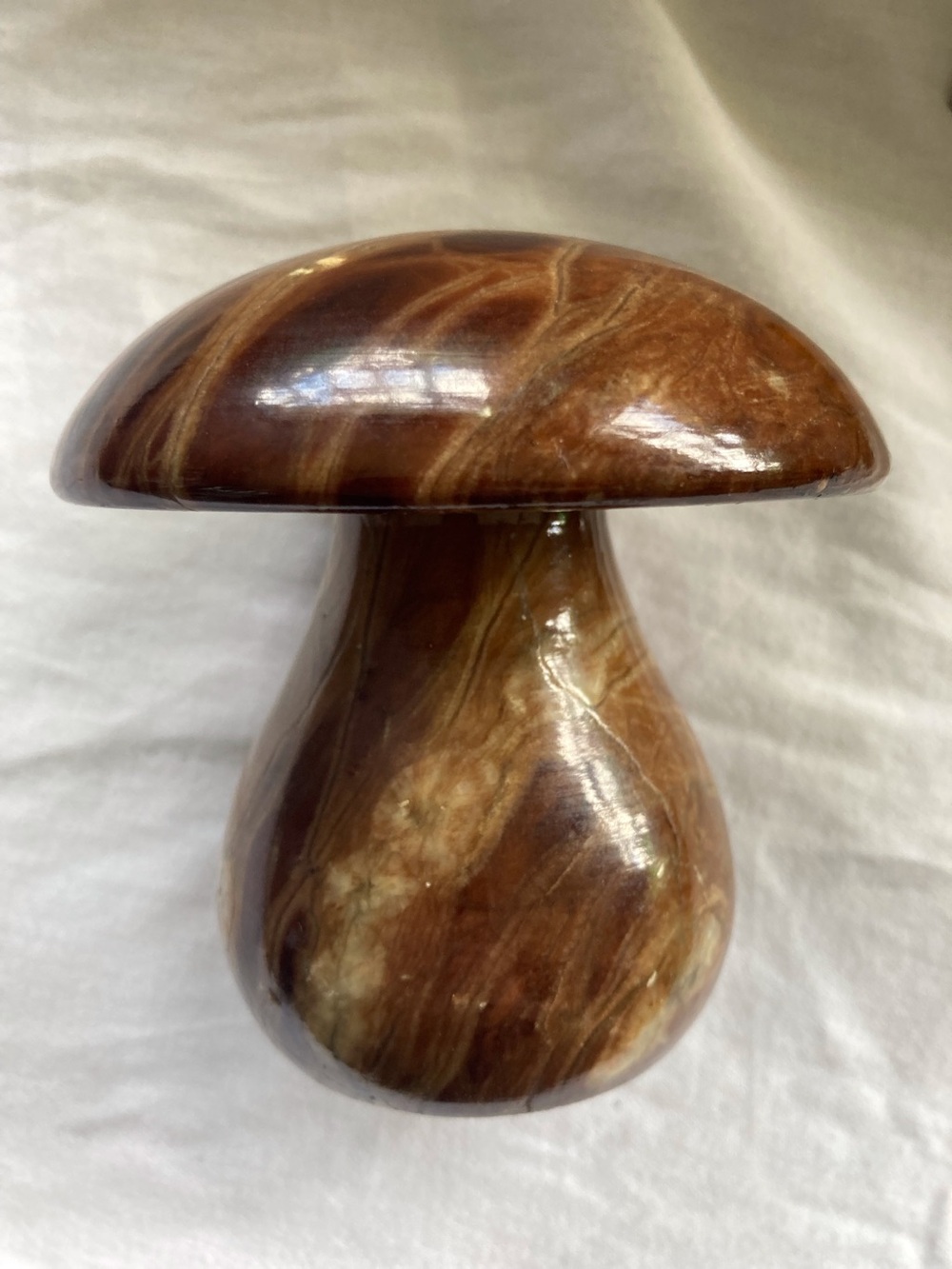 VTG MCM Italian Alabaster Mushroom in Earth Tones Sculpture -Paperweight 60-70’s
